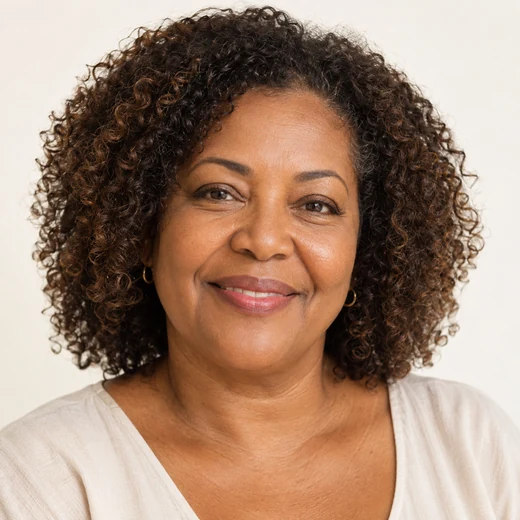 Retrato ilustrativo de uma mulher fictícia
